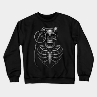 Heart Skull Grenade Vintage Crewneck Sweatshirt